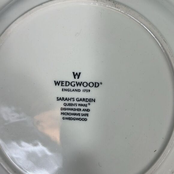 Set of 4 WEDGWOOD Sarah’s Garden Salad Plates Green Queen’s Ware ENGLAND 8 1/4" - Picture 5 of 7